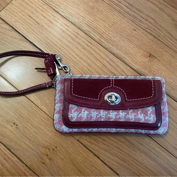 Coach Stylish Pink and Red Women's Wristlet - Picture 1 of 5